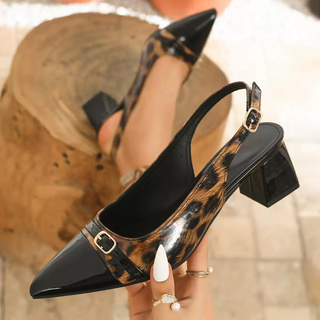 Leopard print heel