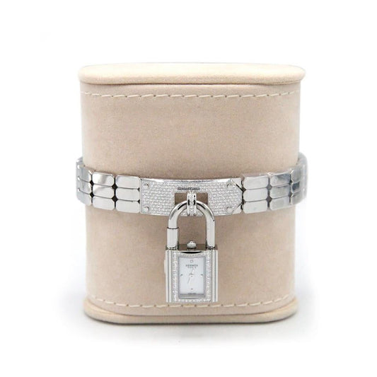 Silver padlock watch