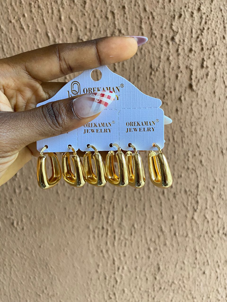 Rectangle curve earring