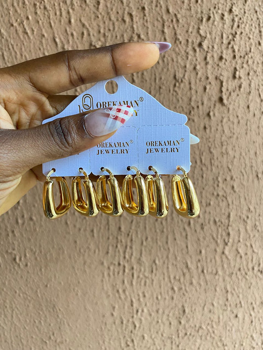 Rectangle curve earring