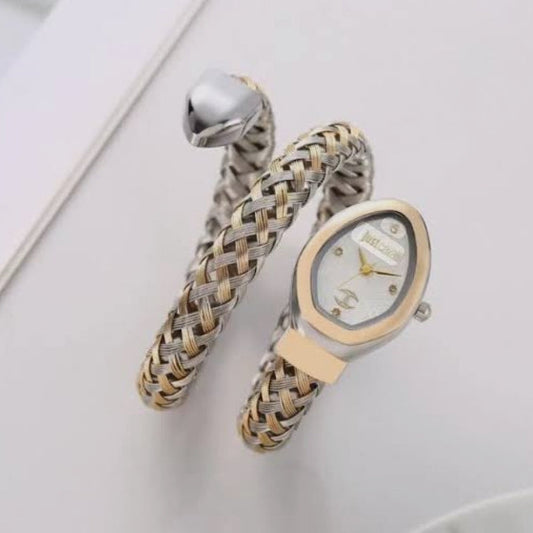 Two toned serpent watch